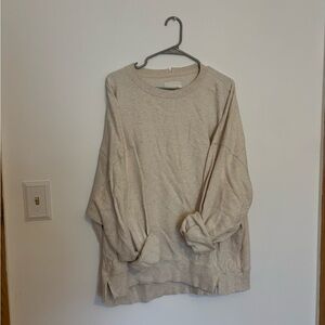 Aerie Light Beige Crew Neck Sweater